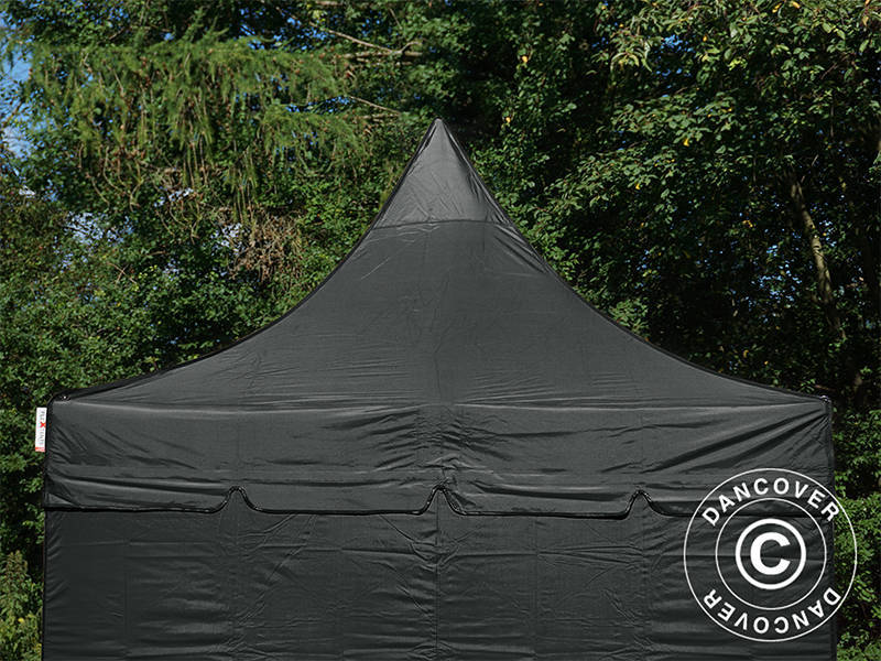 Snabbtält FleXtents PRO Peak Pagoda 3x3m Svart, inkl. 4 sidoväggar - Image 4