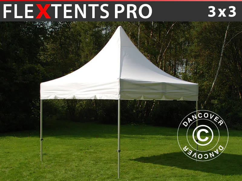 Snabbtält FleXtents PRO Peak Pagoda 3x3m Vit