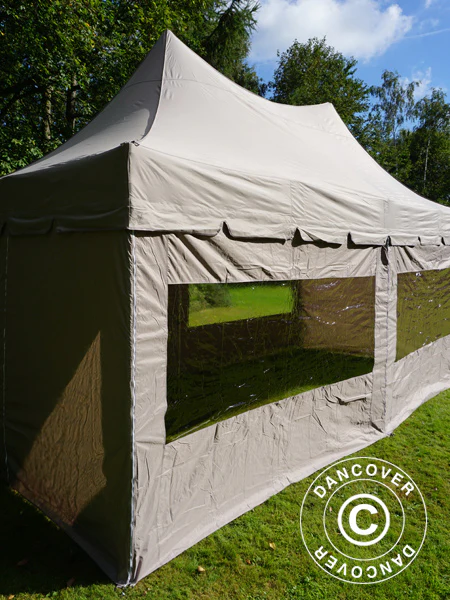 Snabbtält FleXtents PRO Peak Pagoda 3x6m Latte, inkl. 6 sidoväggar - Image 12