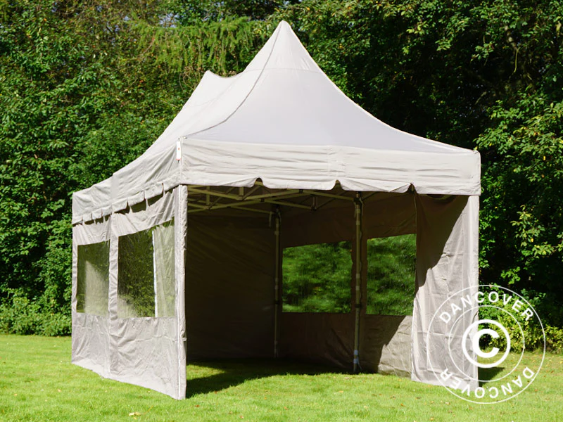 Snabbtält FleXtents PRO Peak Pagoda 3x6m Latte, inkl. 6 sidoväggar - Image 15