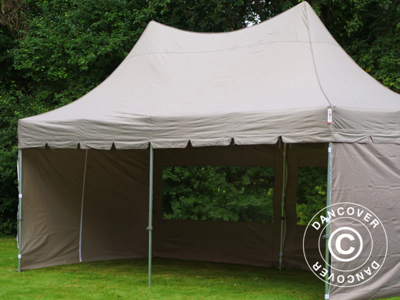 Snabbtält FleXtents PRO Peak Pagoda 3x6m Latte, inkl. 6 sidoväggar - Image 20