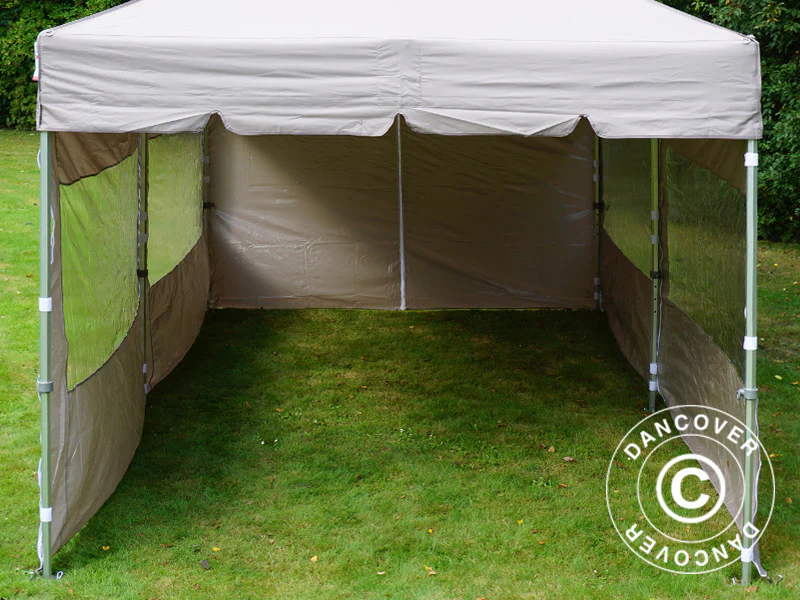 Snabbtält FleXtents PRO Peak Pagoda 3x6m Latte, inkl. 6 sidoväggar - Image 21