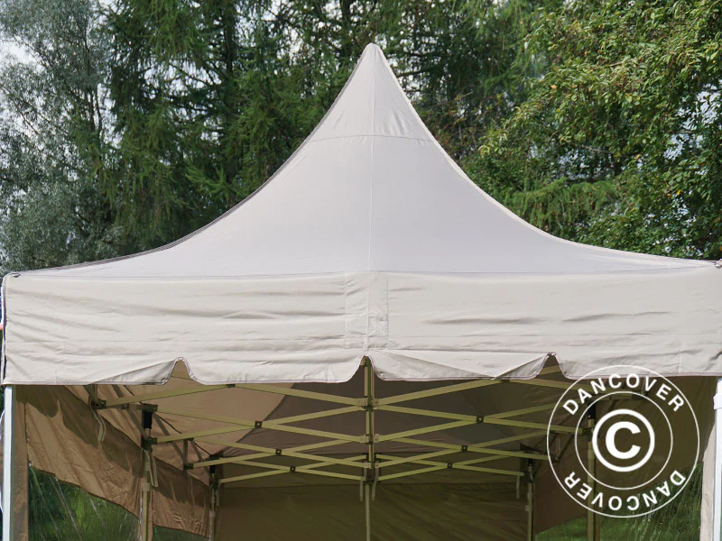 Snabbtält FleXtents PRO Peak Pagoda 3x6m Latte, inkl. 6 sidoväggar - Image 22