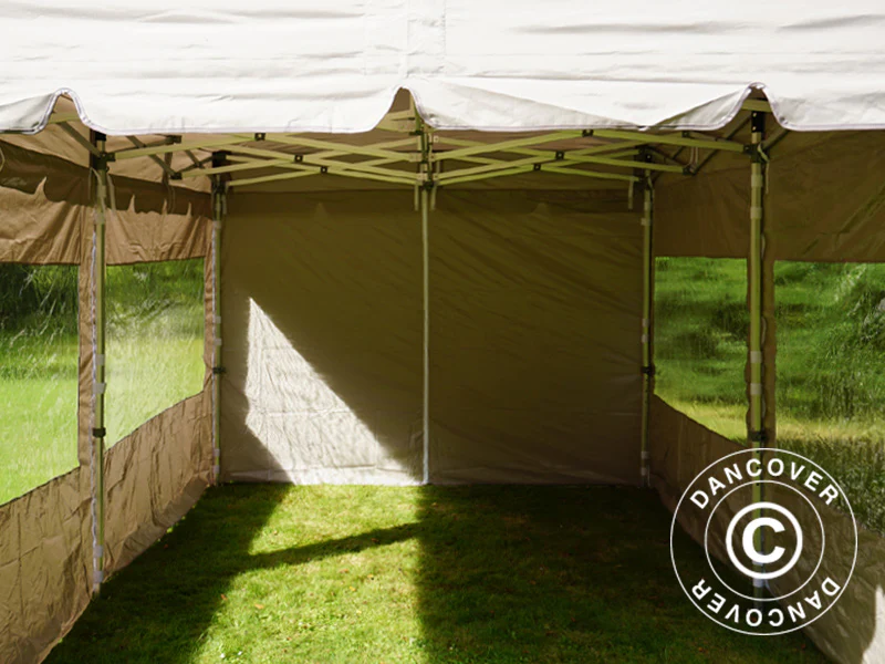 Snabbtält FleXtents PRO Peak Pagoda 3x6m Latte, inkl. 6 sidoväggar - Image 23