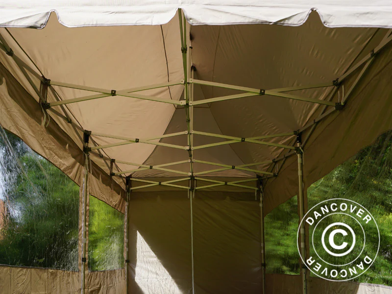 Snabbtält FleXtents PRO Peak Pagoda 3x6m Latte, inkl. 6 sidoväggar - Image 24