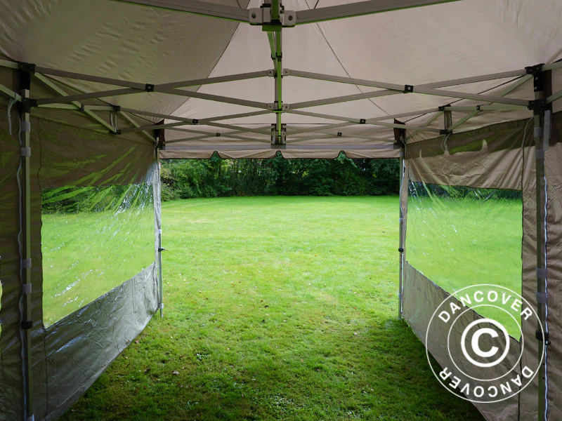 Snabbtält FleXtents PRO Peak Pagoda 3x6m Latte, inkl. 6 sidoväggar - Image 25