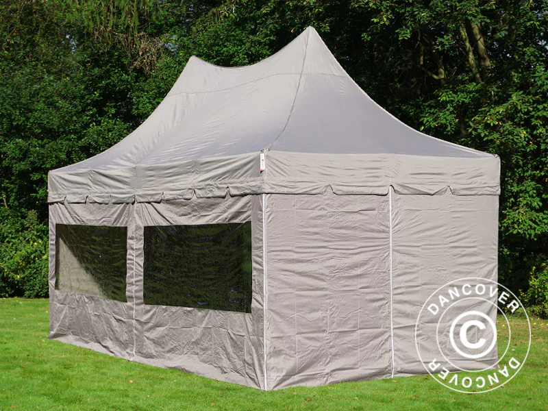 Snabbtält FleXtents PRO Peak Pagoda 3x6m Latte, inkl. 6 sidoväggar - Image 3
