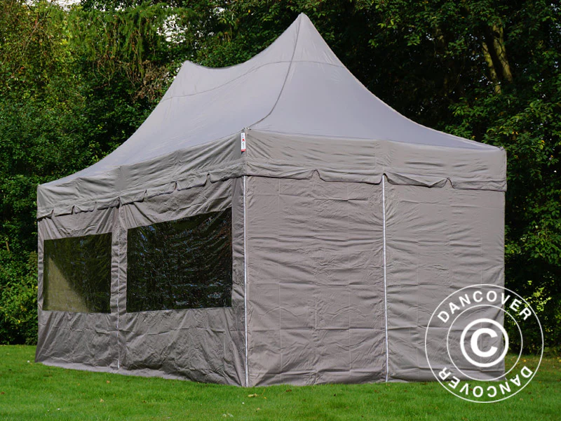 Snabbtält FleXtents PRO Peak Pagoda 3x6m Latte, inkl. 6 sidoväggar - Image 4