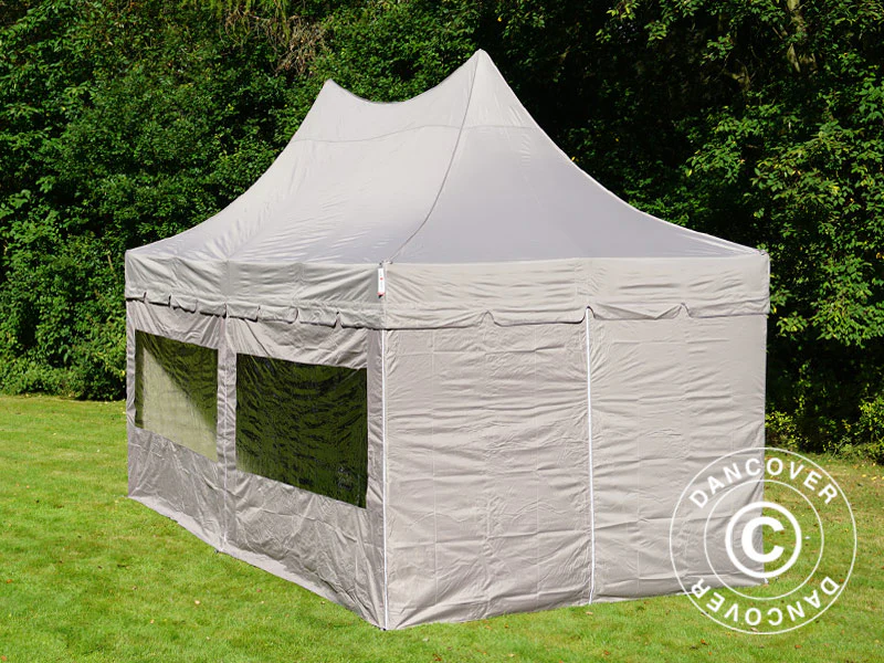 Snabbtält FleXtents PRO Peak Pagoda 3x6m Latte, inkl. 6 sidoväggar - Image 5