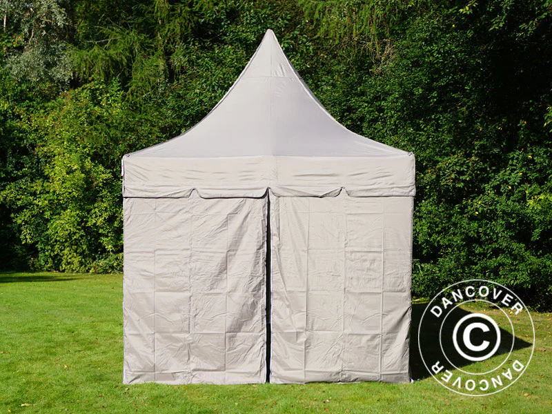 Snabbtält FleXtents PRO Peak Pagoda 3x6m Latte, inkl. 6 sidoväggar - Image 7