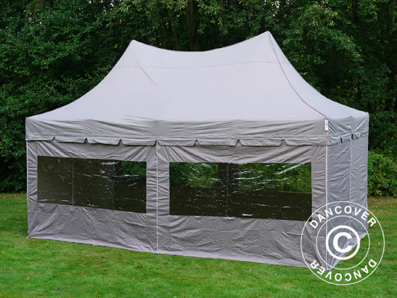 Snabbtält FleXtents PRO Peak Pagoda 3x6m Latte, inkl. 6 sidoväggar - Image 8