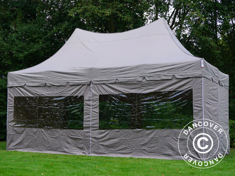 Snabbtält FleXtents PRO Peak Pagoda 3x6m Latte, inkl. 6 sidoväggar - Image 9