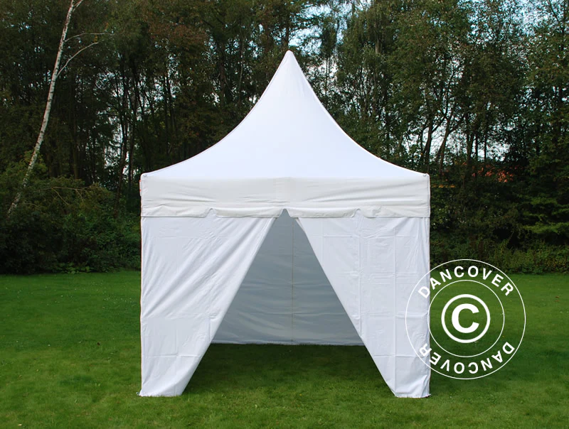 Snabbtält FleXtents PRO Peak Pagoda 4x4m Vit, inkl. 4 sidor - Image 6