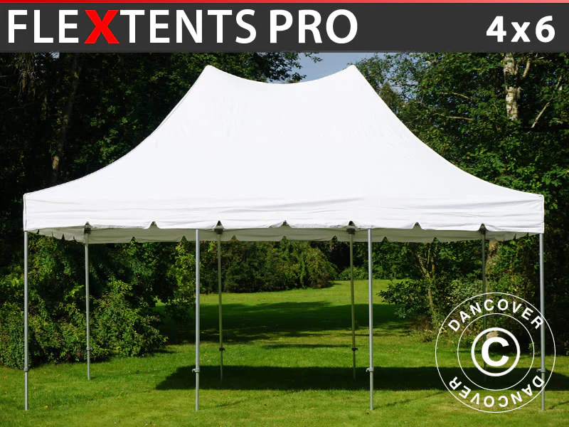 Snabbtält FleXtents PRO Peak Pagoda 4x6m Vit