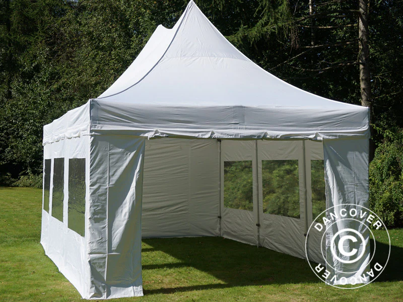 Snabbtält FleXtents PRO Peak Pagoda 4x6m Vit, inkl. 8 sidor - Image 10
