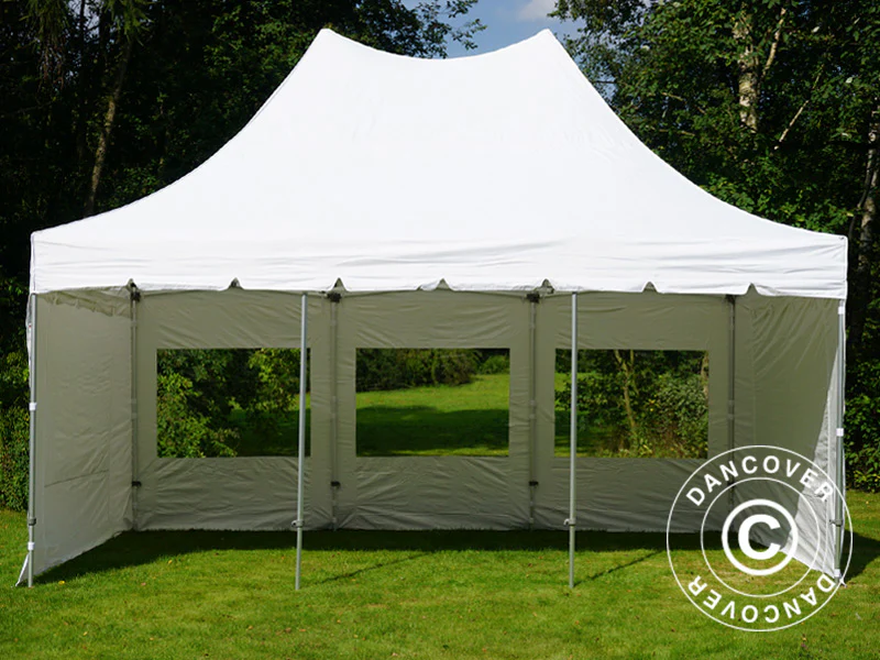 Snabbtält FleXtents PRO Peak Pagoda 4x6m Vit, inkl. 8 sidor - Image 13