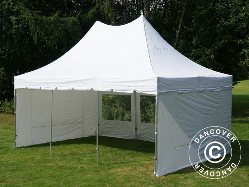 Snabbtält FleXtents PRO Peak Pagoda 4x6m Vit, inkl. 8 sidor - Image 14