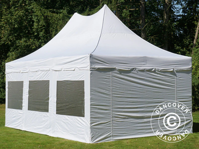 Snabbtält FleXtents PRO Peak Pagoda 4x6m Vit, inkl. 8 sidor - Image 4