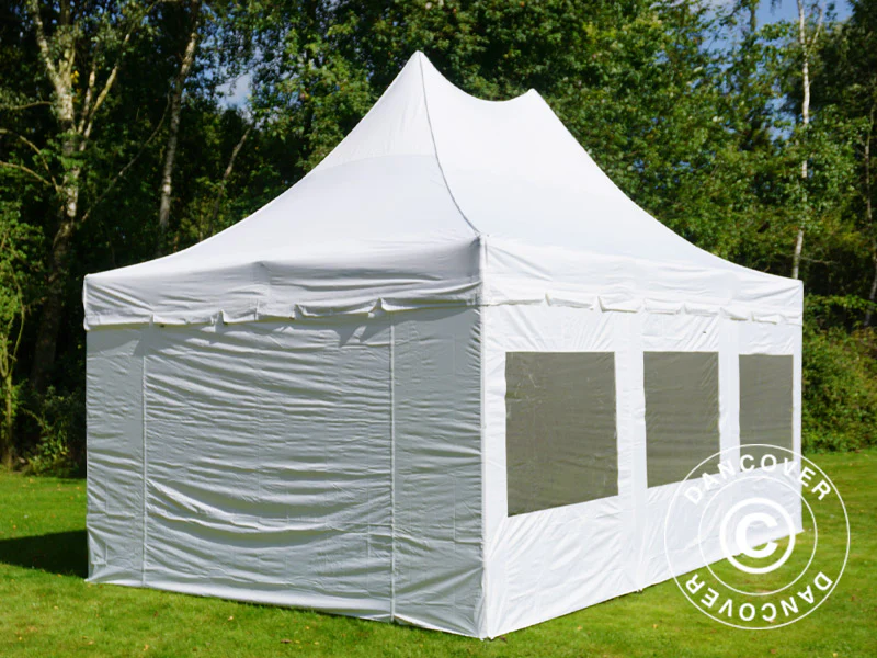 Snabbtält FleXtents PRO Peak Pagoda 4x6m Vit, inkl. 8 sidor - Image 5