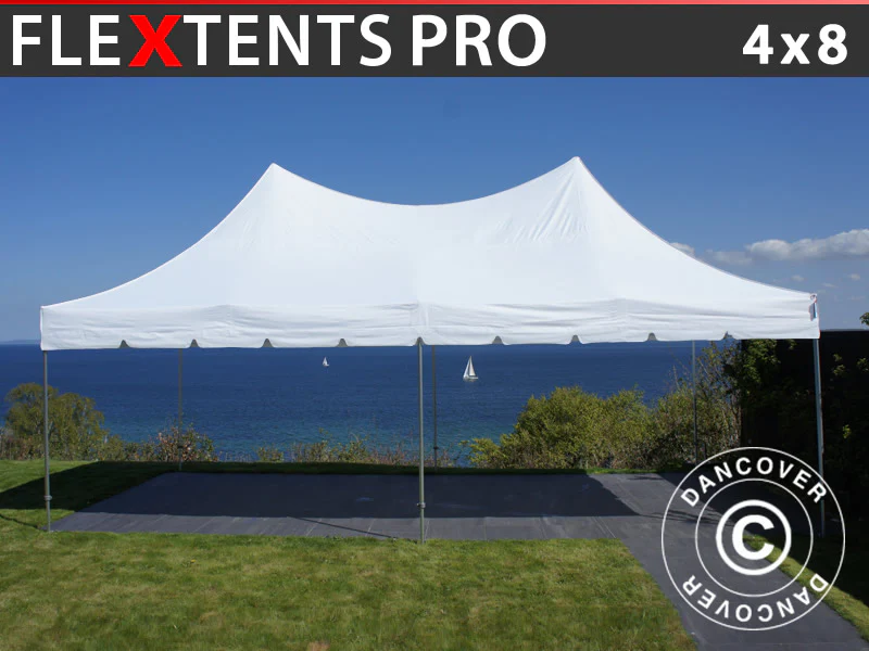 Snabbtält FleXtents PRO Peak Pagoda 4x8m Vit