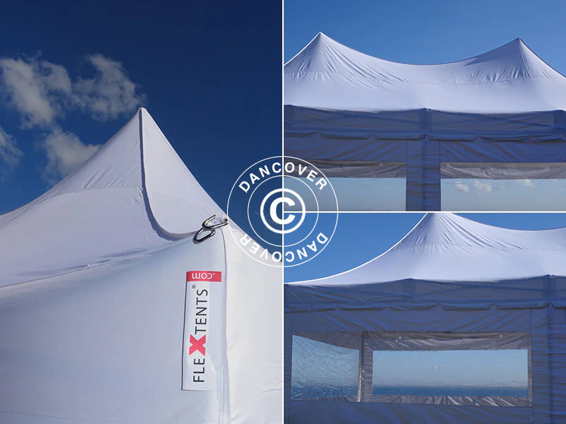 Snabbtält FleXtents PRO Peak Pagoda 4x8m Vit, inkl. 6 sidor - Image 14