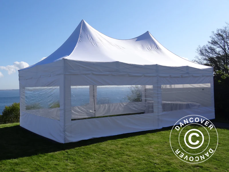 Snabbtält FleXtents PRO Peak Pagoda 4x8m Vit, inkl. 6 sidor - Image 3