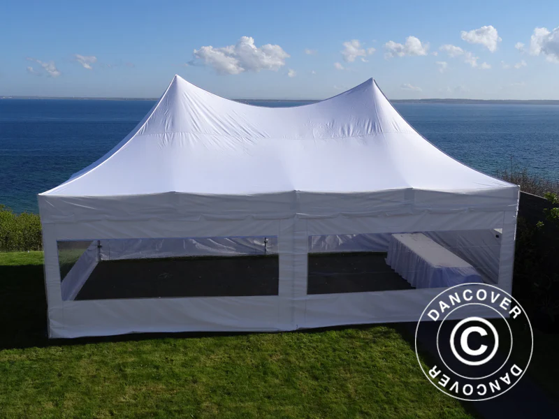 Snabbtält FleXtents PRO Peak Pagoda 4x8m Vit, inkl. 6 sidor - Image 4