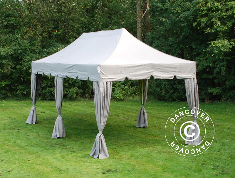 Snabbtält FleXtents PRO "Peaked" 3x6m Latte, inkl. 6 dekorativa gardiner - Image 2