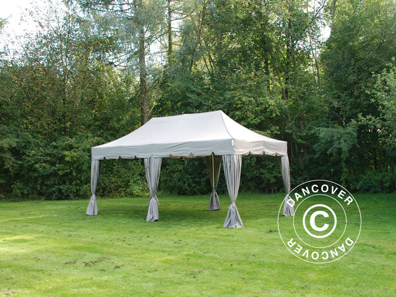 Snabbtält FleXtents PRO "Peaked" 3x6m Latte, inkl. 6 dekorativa gardiner - Image 4