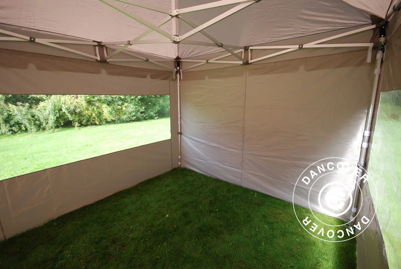 Snabbtält FleXtents PRO "Peaked" 4x4m Latte, inkl. 4 sidor - Image 11