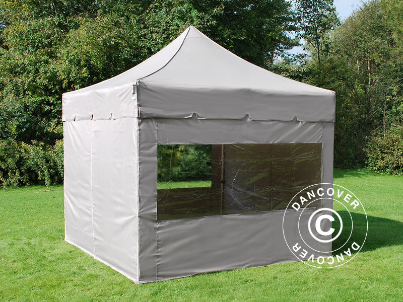 Snabbtält FleXtents PRO "Peaked" 4x4m Latte, inkl. 4 sidor - Image 6