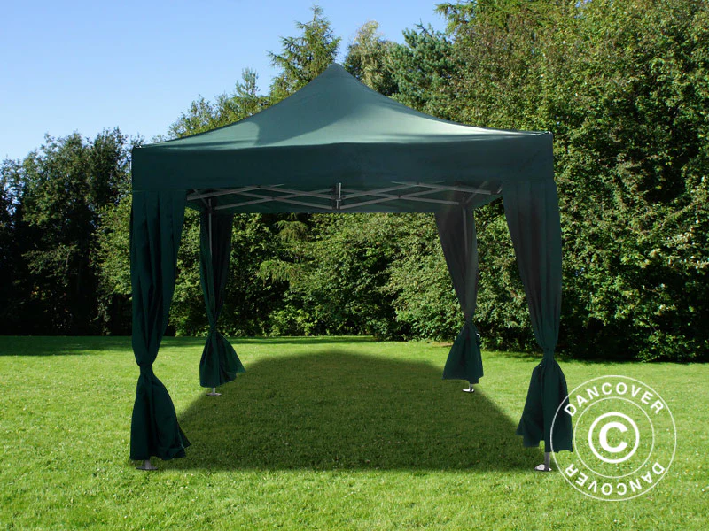 Snabbtält FleXtents PRO Steel 3x3m Grön, inkl. 4 dekorativa gardiner - Image 3