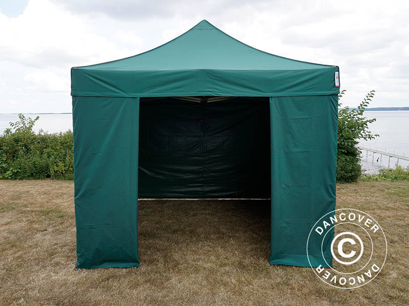 Snabbtält FleXtents PRO Steel 3x3m Grön, inkl. 4 sidor - Image 6