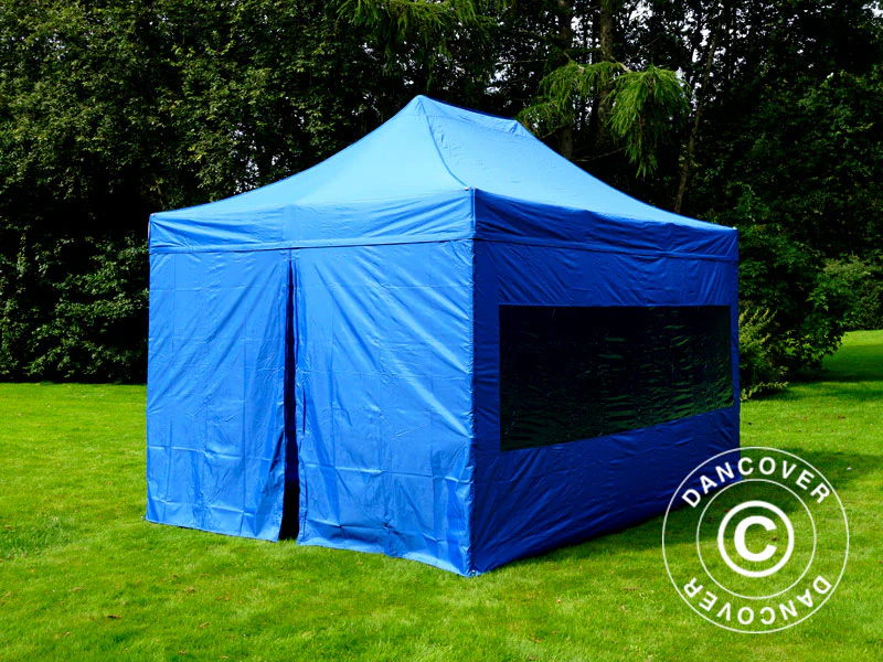 Snabbtält FleXtents PRO Steel 3x4,5m, Blå, inkl. 4 sidor - Image 4