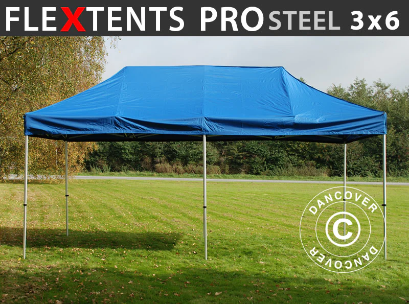 Snabbtält FleXtents PRO Steel 3x6m Blå
