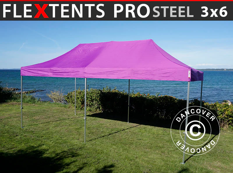 Snabbtält FleXtents PRO Steel 3x6m Lila