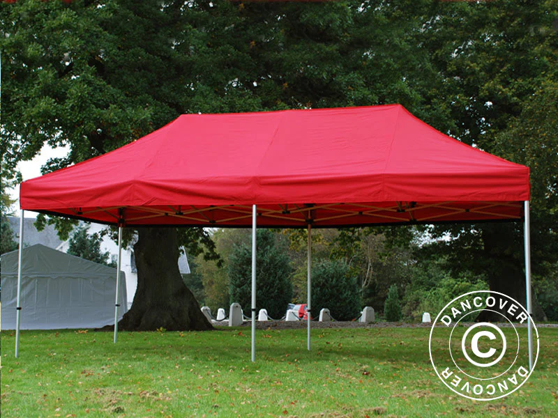 Snabbtält FleXtents PRO Steel 3x6m Röd, inkl. 6 dekorativa gardiner - Image 4