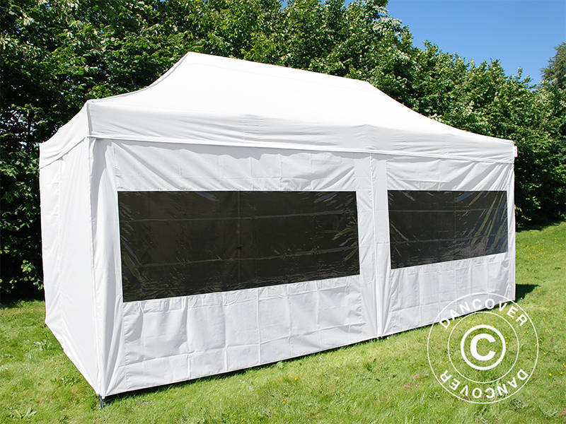 Snabbtält FleXtents PRO Steel 3x6m Vit, Flamhämmande, inkl. 6 sidor - Image 4