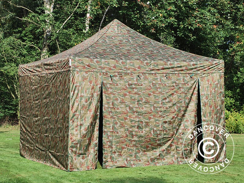 Snabbtält FleXtents PRO Steel 4x4m Kamouflage, inkl. 4 sidor - Image 3