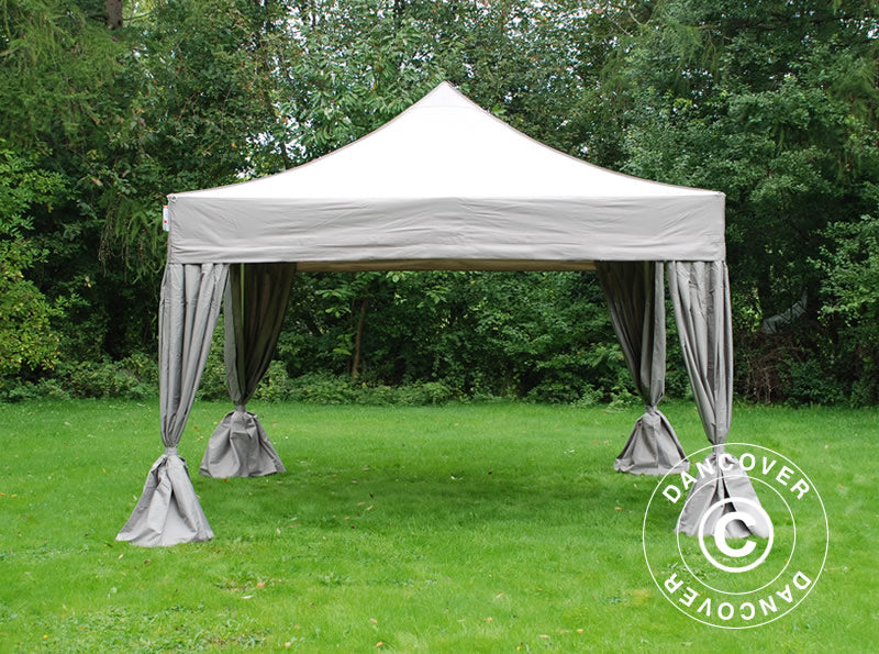 Snabbtält FleXtents PRO Steel 4x4m Latte, inkl. 4 dekorativa gardiner - Image 2