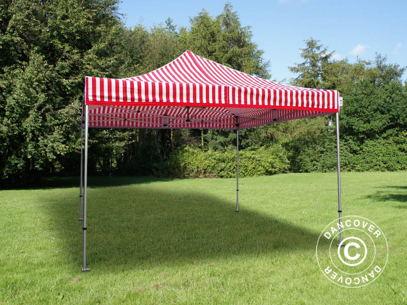 Snabbtält FleXtents PRO Steel 4x4m Randigt, inkl. 4 sidor - Image 5