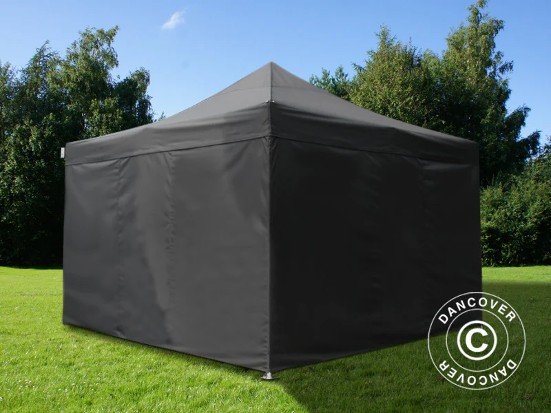 Snabbtält FleXtents PRO Steel 4x4m Svart, Flamhämmande, inkl. 4 sidor - Image 5