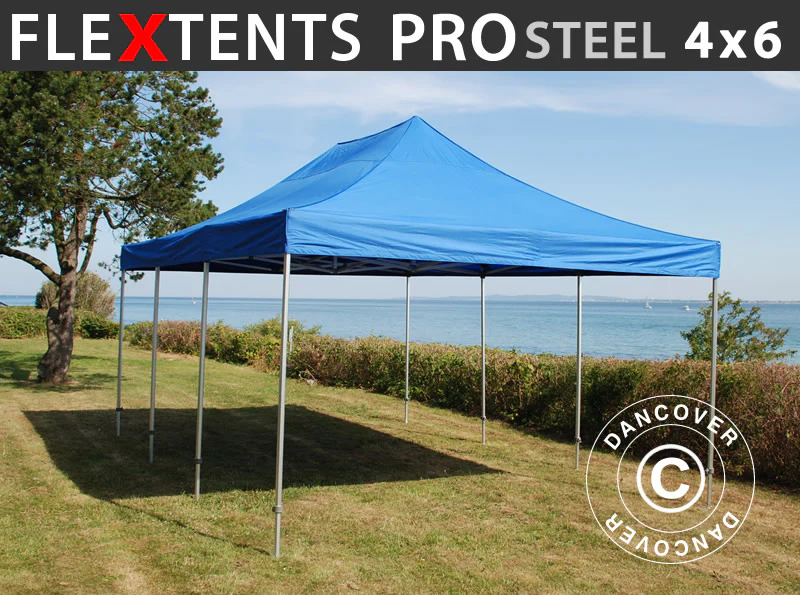 Snabbtält FleXtents PRO Steel 4x6m Blå