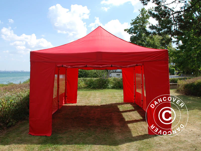 Snabbtält FleXtents PRO Steel 4x6m Röd, inkl. 8 sidor - Image 4