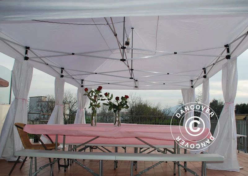 Snabbtält FleXtents PRO Steel 4x6m Vit, inkl. 8 dekorativa gardiner - Image 6