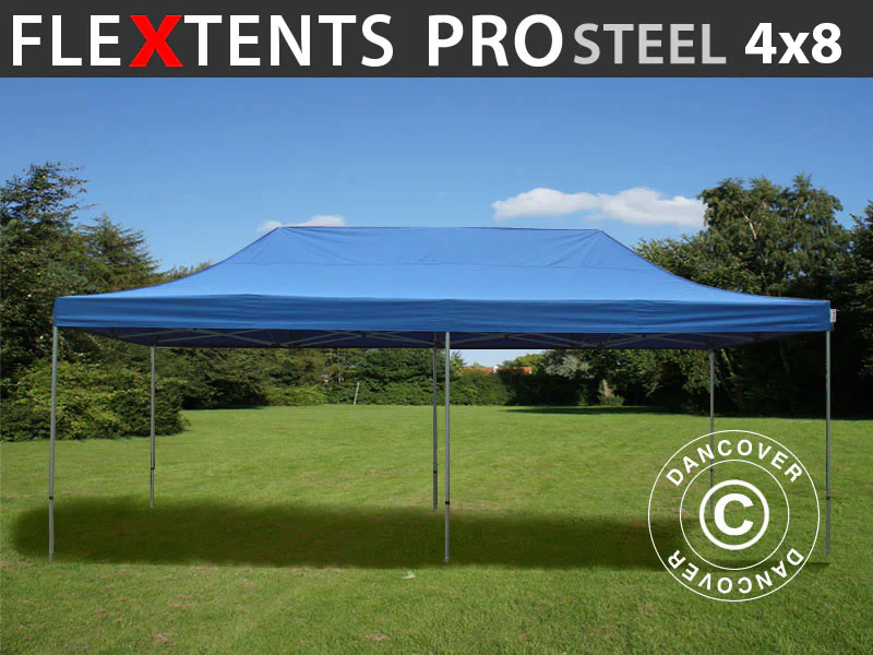 Snabbtält FleXtents PRO Steel 4x8m Blå