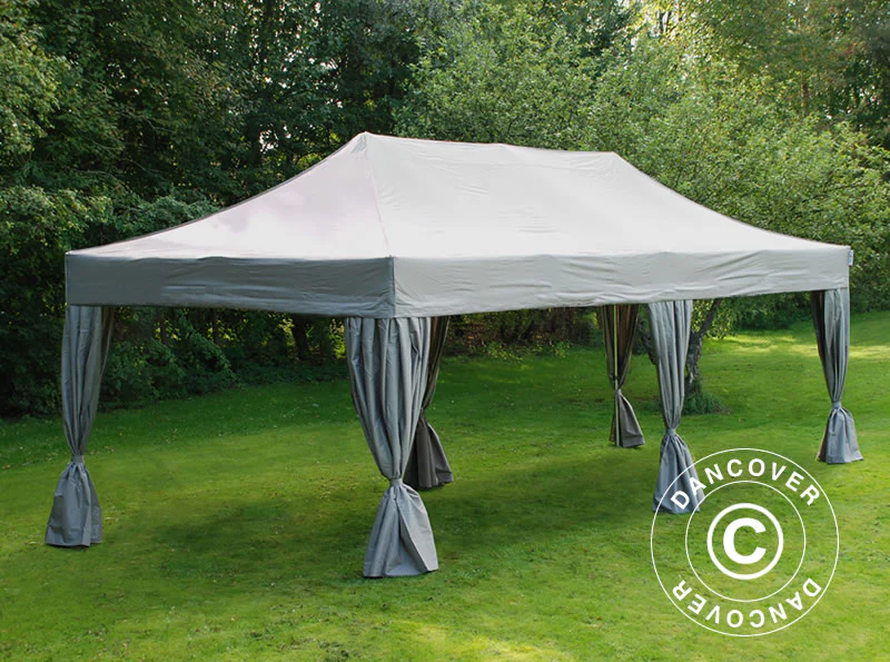 Snabbtält FleXtents PRO Steel 4x8m Latte, inkl. 6 dekorativa gardiner - Image 2