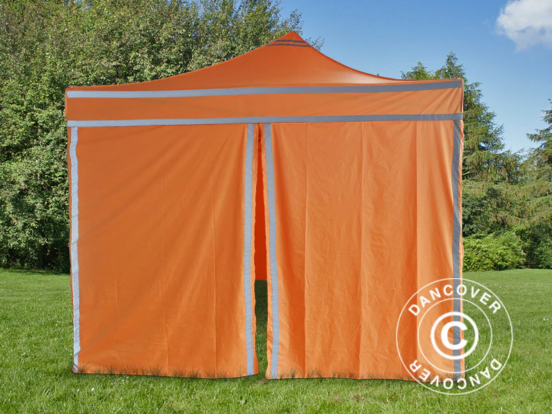 Snabbtält FleXtents PRO Steel Arbetstält 3x3m, inkl. 4 sidor Orange Reflexiva - Image 4