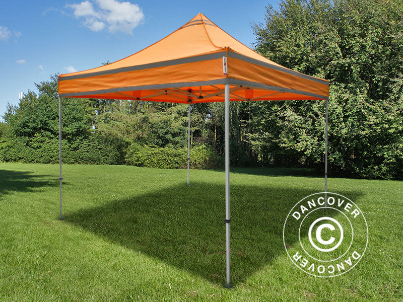 Snabbtält FleXtents PRO Steel Arbetstält 3x3m, inkl. 4 sidor Orange Reflexiva - Image 6
