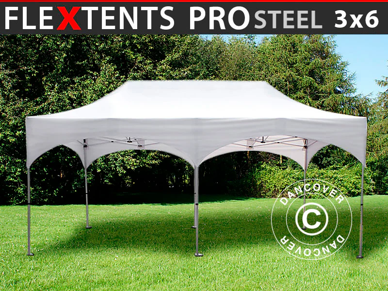 Snabbtält FleXtents PRO Steel "Arched" 3x6m Vit